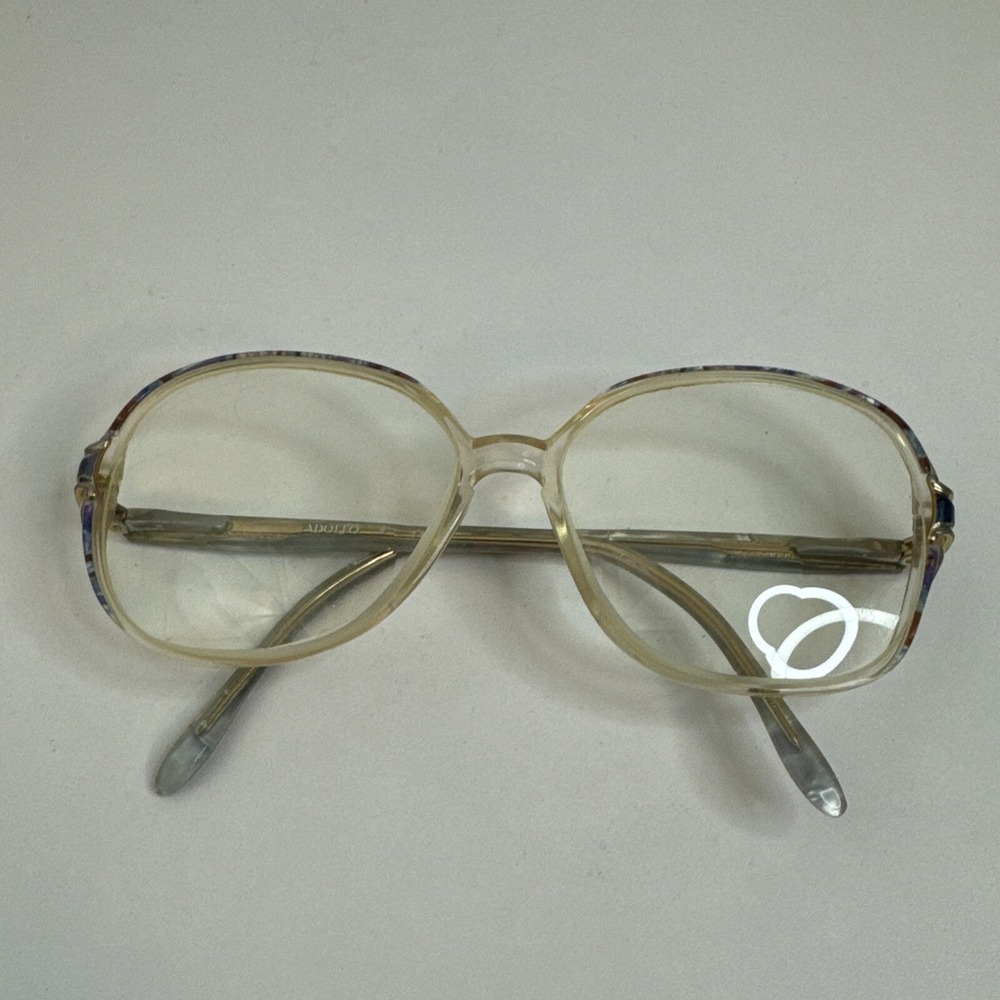 Vintage Retro Women Adolfo Liberty Colorful Tortoise Plastic Oval Eyeglass Frame